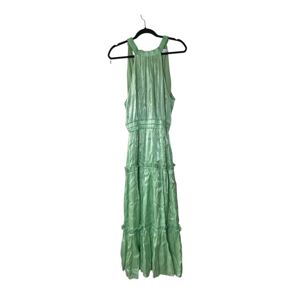 Anthropologie Teagan Maxi Dress Shimmery Light Green Women’s Size Medium - Picture 5 of 11
